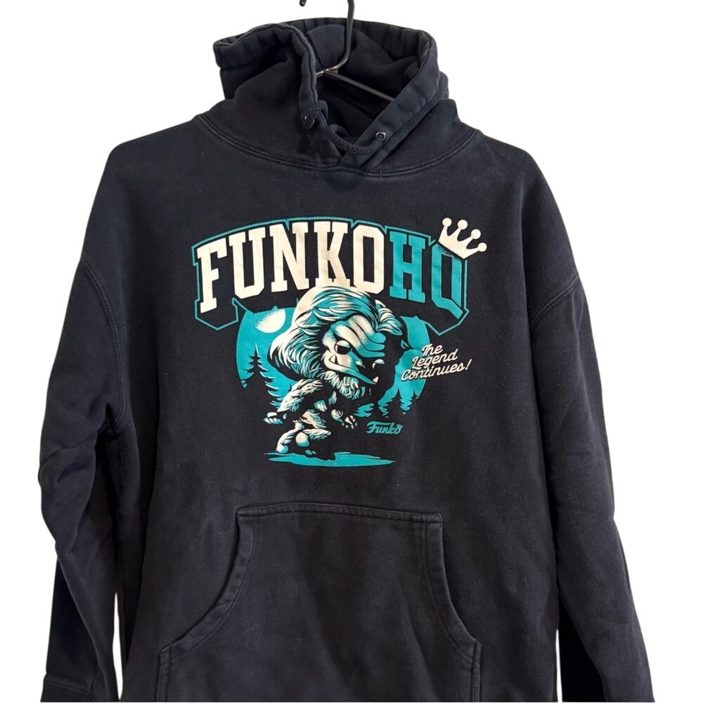 Funko Hoodie Unisex Large Black Good Funko HQ Bigfoot Everett WA Graphic‎